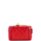 All Slide Long Vanity Case with Chain Quilted Lambskin Small
