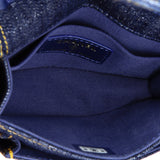 Double You CC Flap Clutch with Chain Quilted Denim
