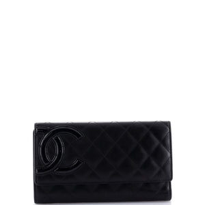 Cambon Trifold Wallet Quilted Lambskin Long