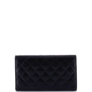 Cambon Trifold Wallet Quilted Lambskin Long