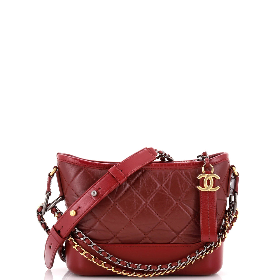 Gabrielle Hobo Quilted Aged Calfskin Small