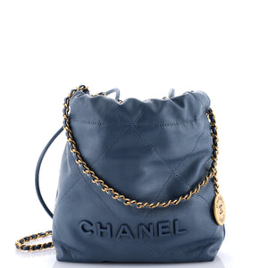 22 Chain Hobo Quilted Caviar Mini
