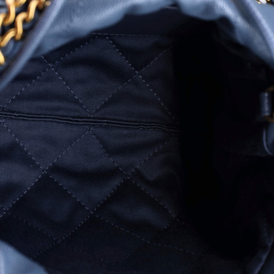 22 Chain Hobo Quilted Caviar Mini
