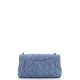Pearl Crush Flap Bag Quilted Denim Mini