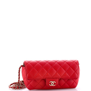 Classic Sunglasses Case with Chain Quilted Caviar