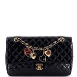 Valentine Hearts Flap Bag Quilted Patent Medium