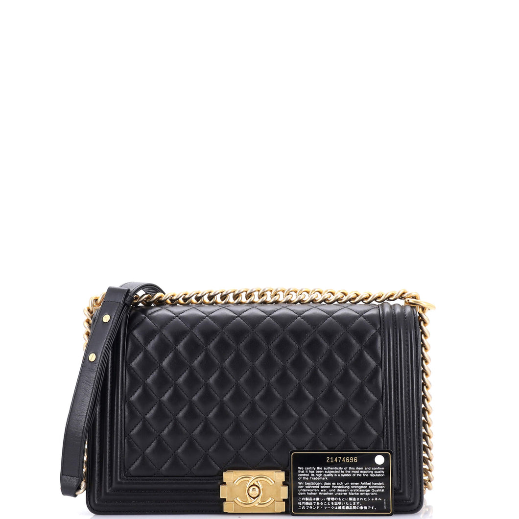 Boy Flap Bag Quilted Calfskin Large