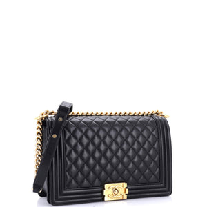 Boy Flap Bag Quilted Calfskin Large