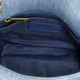 Pearl Crush Square Flap Bag Quilted Denim Mini