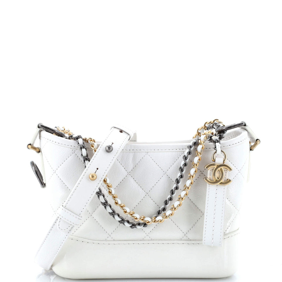 Gabrielle Hobo Quilted Goatskin and Patent Small