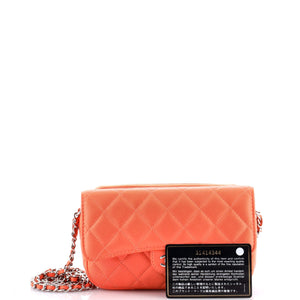Classic Flap Phone Holder with Chain Quilted Lambskin