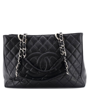 Grand Shopping Tote Quilted Caviar
