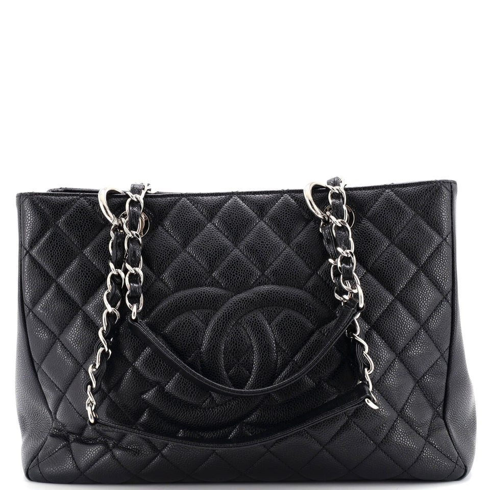 Grand Shopping Tote Quilted Caviar