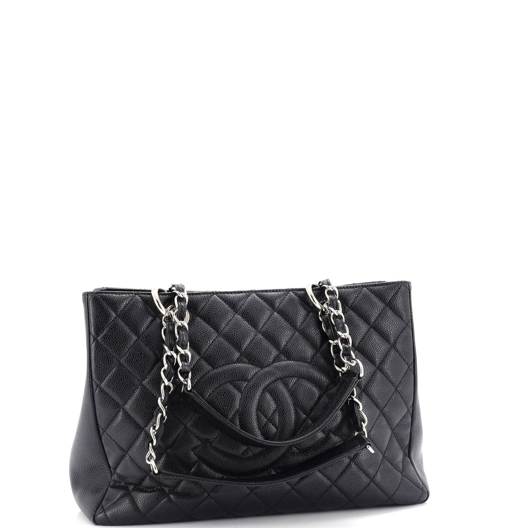 Grand Shopping Tote Quilted Caviar