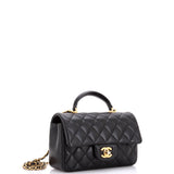 Classic Single Flap Top Handle Bag Quilted Lambskin Mini