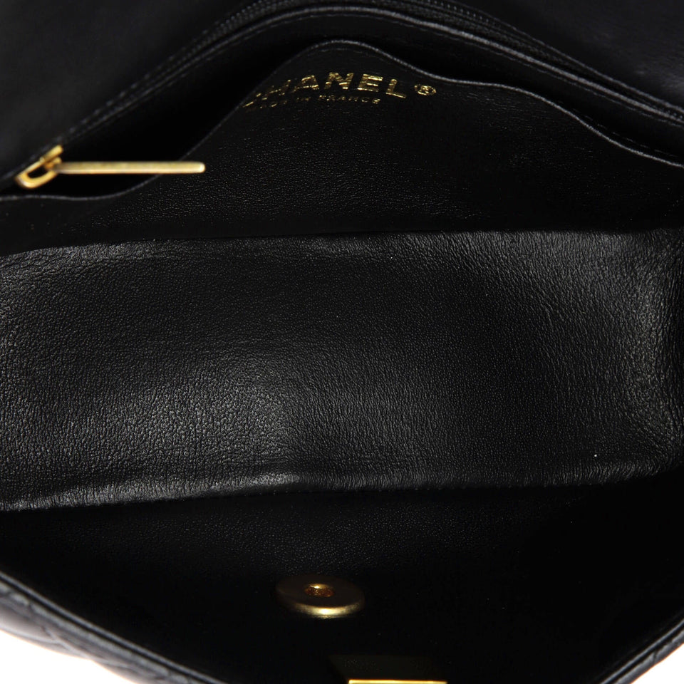 Classic Single Flap Top Handle Bag Quilted Lambskin Mini
