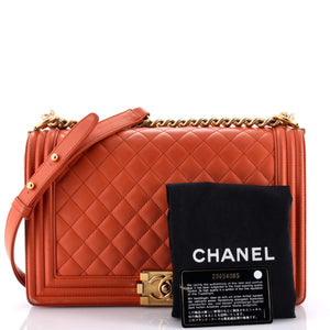 Boy Flap Bag Quilted Lambskin Large