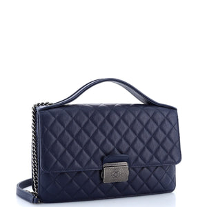 CC University Flap Bag Quilted Goatskin Large