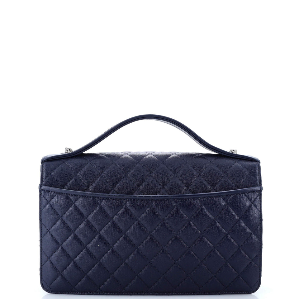 CC University Flap Bag Quilted Goatskin Large