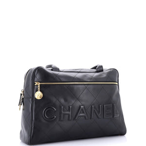 Logo Bowler Bag Stitched Calfskin Maxi