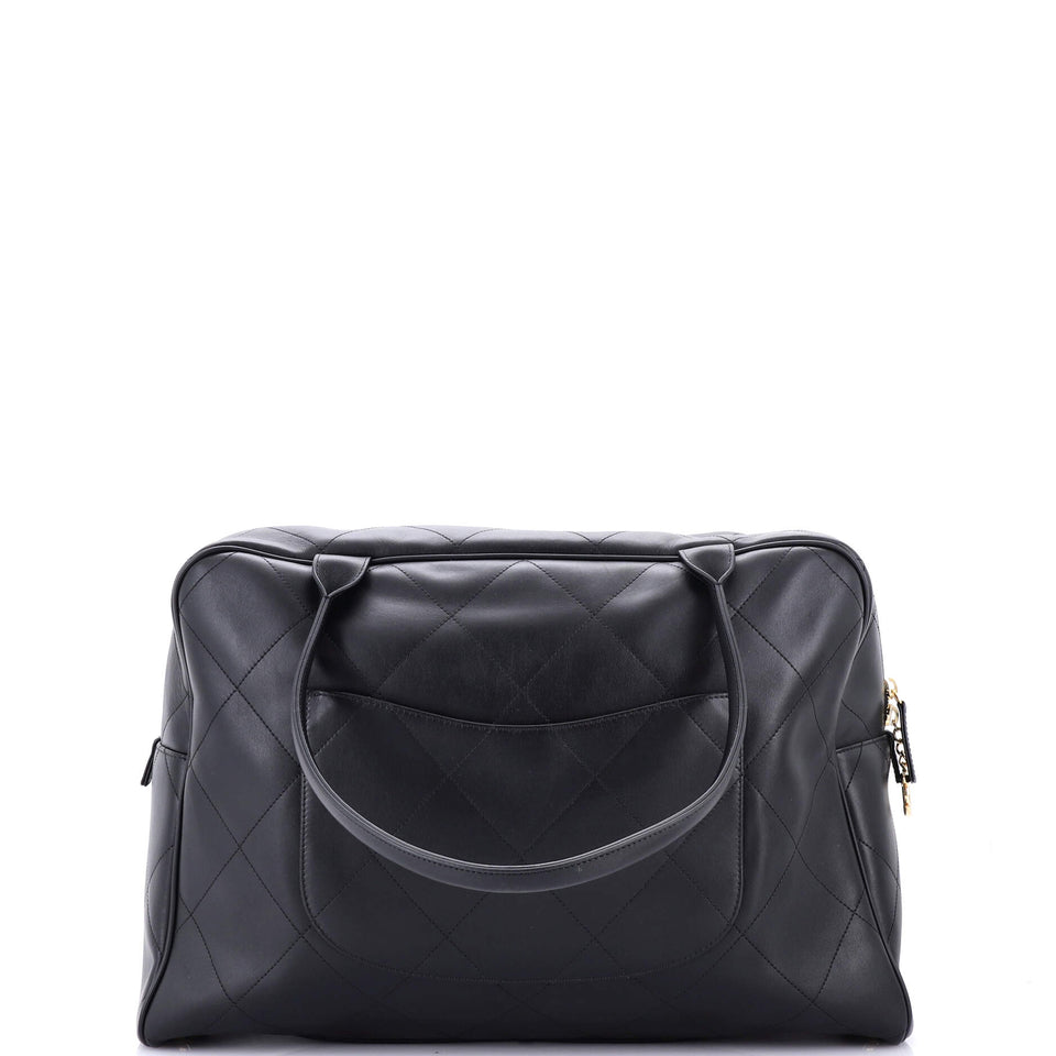 Logo Bowler Bag Stitched Calfskin Maxi