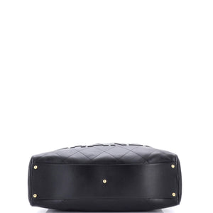 Logo Bowler Bag Stitched Calfskin Maxi