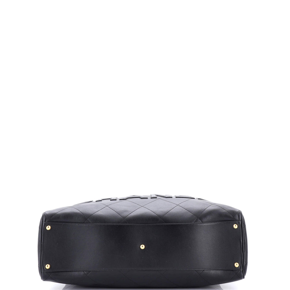 Logo Bowler Bag Stitched Calfskin Maxi