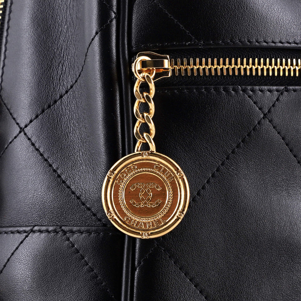 Logo Bowler Bag Stitched Calfskin Maxi