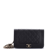 Mademoiselle Vintage Wallet on Chain Quilted Caviar