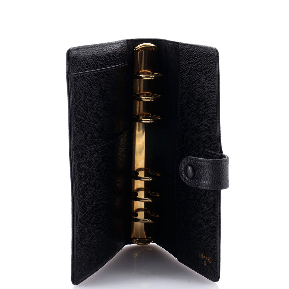 Timeless CC Ring Agenda Cover Caviar Small