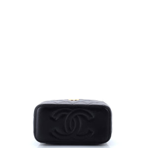 Sweet Camellia Vanity Case with Chain Quilted Lambskin Small