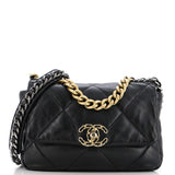 19 Flap Bag Quilted Leather Medium