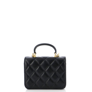 Top Handle Flap Coin Purse with Chain Quilted Lambskin