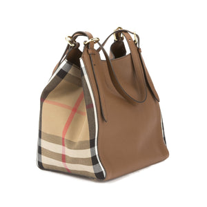 Burberry Tan Horseferry Check Small Canter Tote Bag (New with Tags)