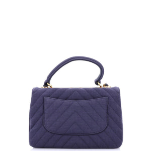 Trendy CC Top Handle Bag Chevron Jersey Small