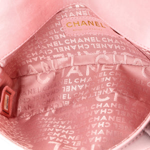 Camellia Chocolate Bar Flap Bag Quilted Lambskin Mini