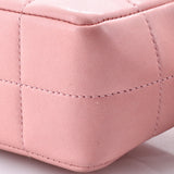 Camellia Chocolate Bar Flap Bag Quilted Lambskin Mini