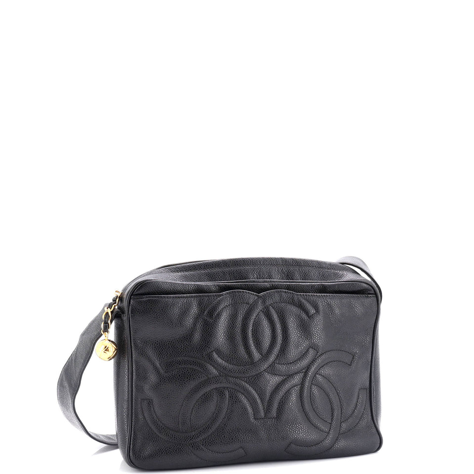 Vintage Triple CC Camera Shoulder Bag Caviar Medium