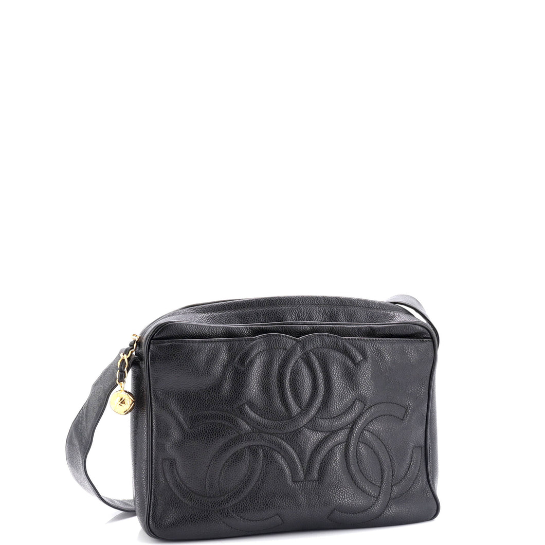Vintage Triple CC Camera Shoulder Bag Caviar Medium