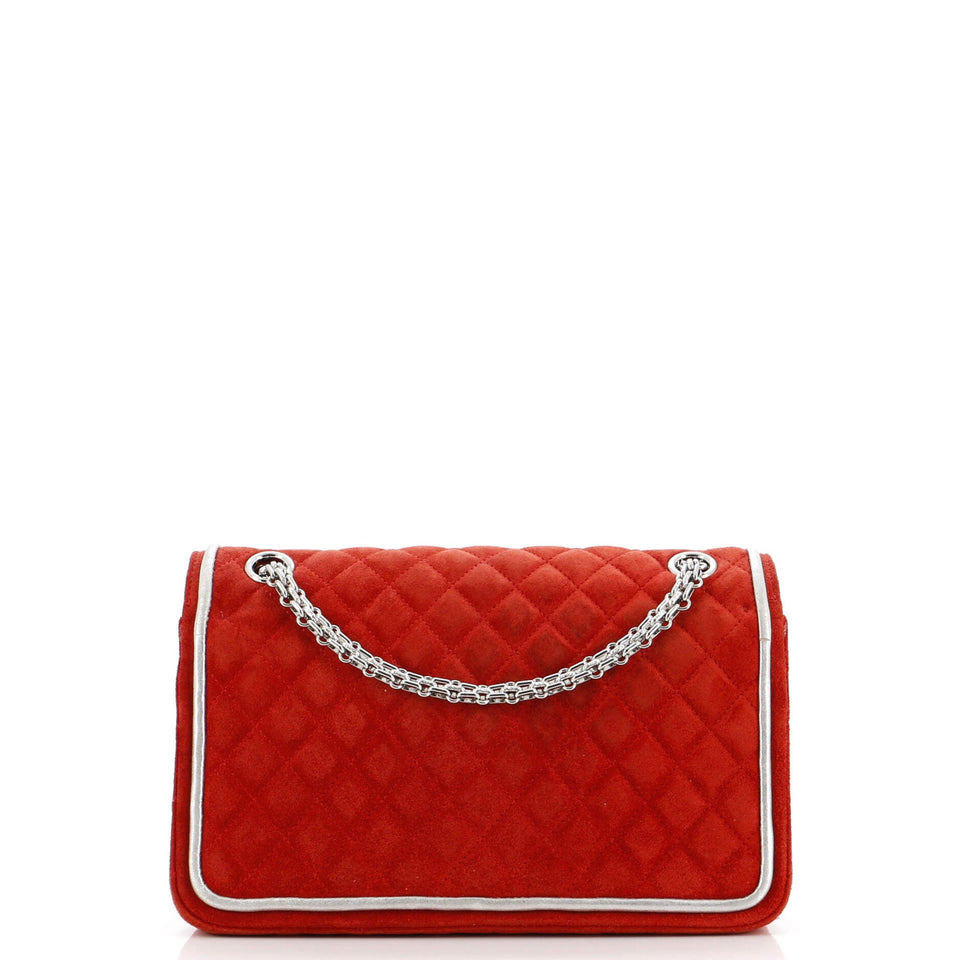 Reissue 2.55 Flap Bag Quilted Suede with Metallic Calfskin 225
