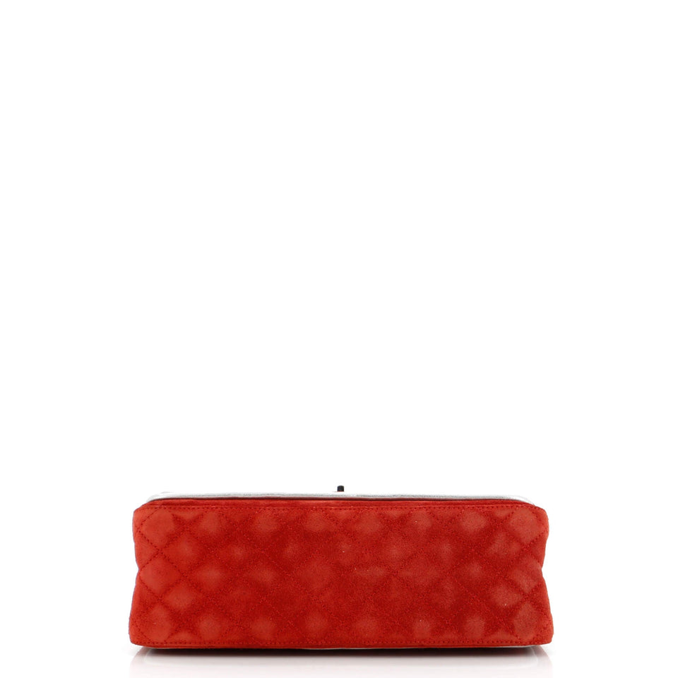 Reissue 2.55 Flap Bag Quilted Suede with Metallic Calfskin 225