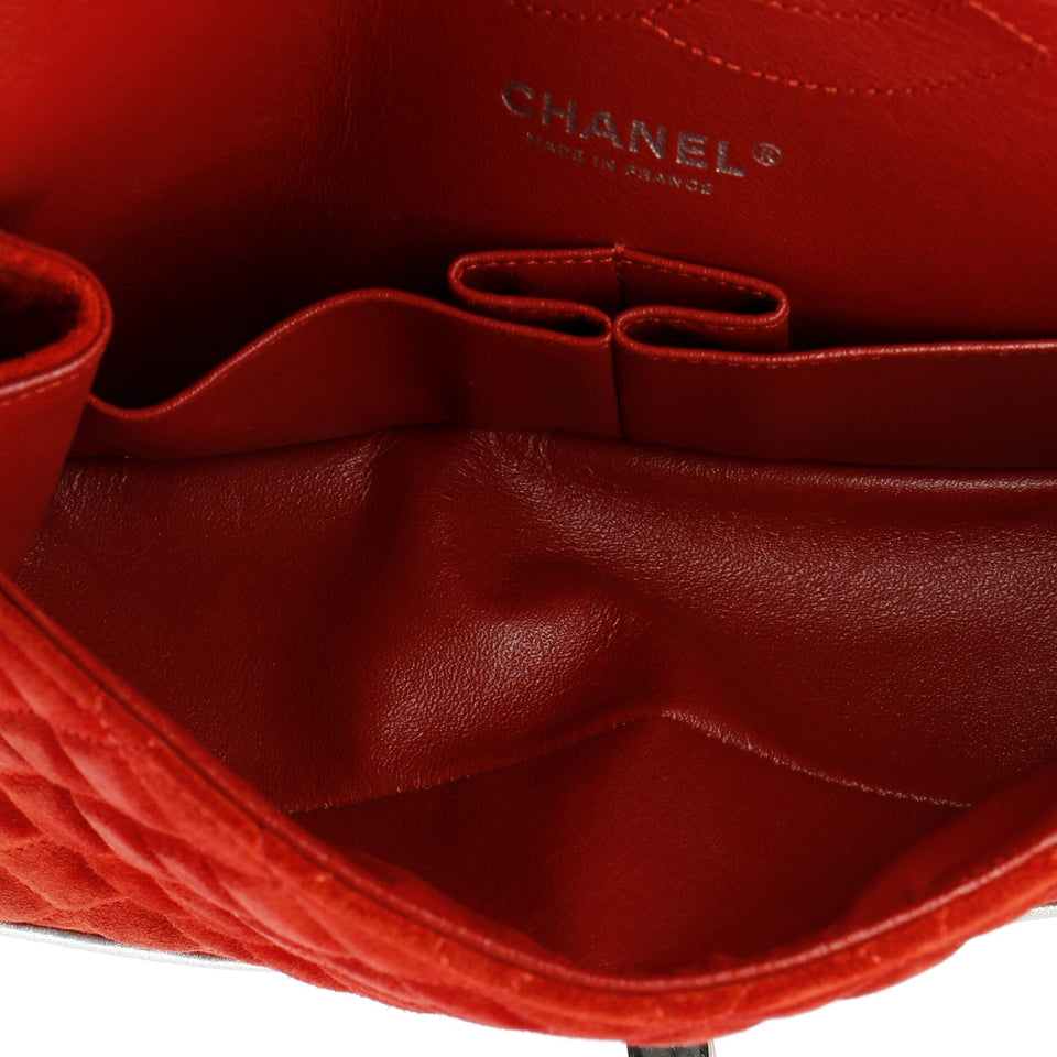 Reissue 2.55 Flap Bag Quilted Suede with Metallic Calfskin 225