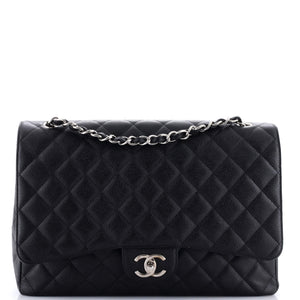 Classic Double Flap Bag Quilted Caviar Maxi