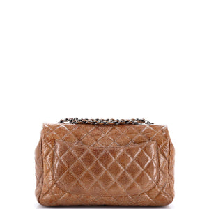 Vintage Classic Single Flap Bag Quilted Crinkled Patent Jumbo