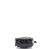 CC Kisslock Frame Clutch with Chain Quilted Lambskin Small
