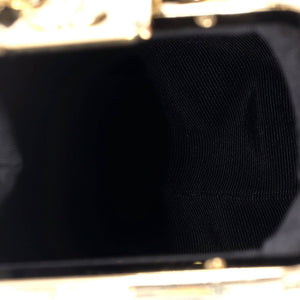 CC Kisslock Frame Clutch with Chain Quilted Lambskin Small