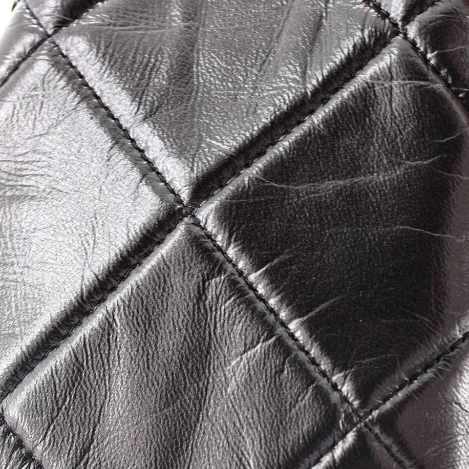 CC Kisslock Frame Clutch with Chain Quilted Lambskin Small