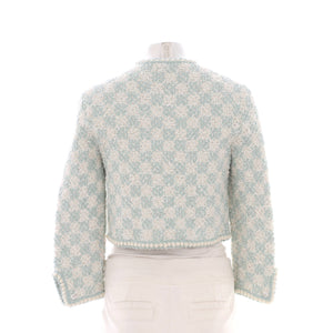 Women's Collarless Two Pocket Jacket Tweed