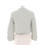 Women's Collarless Two Pocket Jacket Tweed