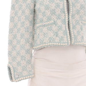 Women's Collarless Two Pocket Jacket Tweed